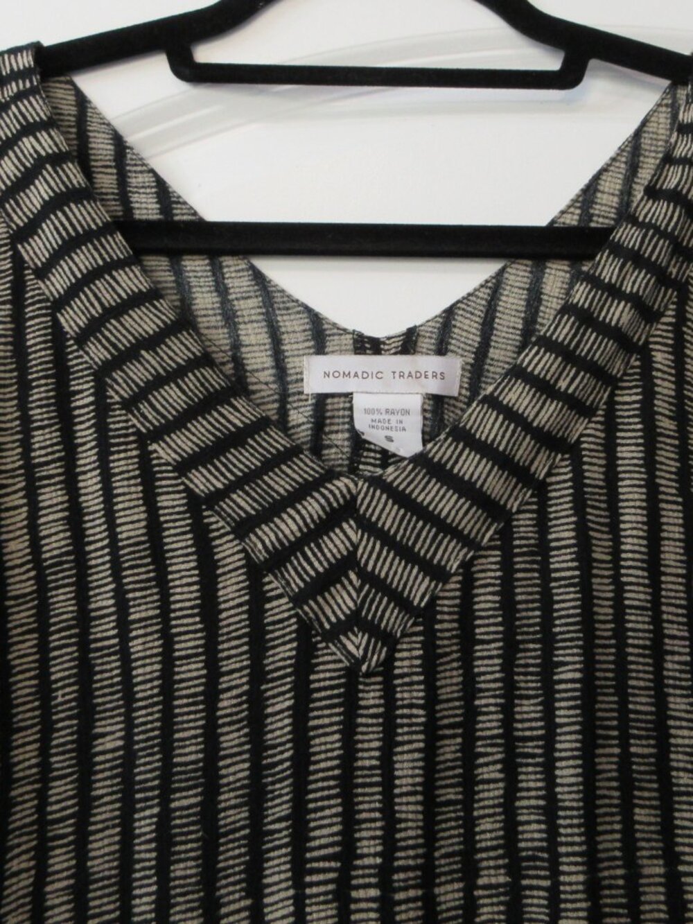 Nomadic Traders Black n Grey Clingy Rayon handmade dress, Size S